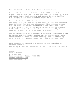 Consecration of a Church or Chapel