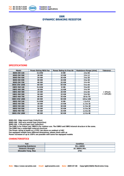 DBR DYNAMIC BRAKING RESISTOR - RARA Electronics Corporation