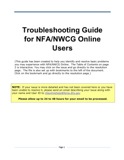 Troubleshooting Guide for NFA/NWCG Online Users