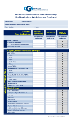 Questionnaire - Council of Graduate Schools