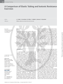 A Comparison of Elastic Tubing and Isotonic Resistance Exercises