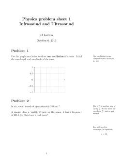 Physics problem sheet 1 Infrasound and Ultrasound
