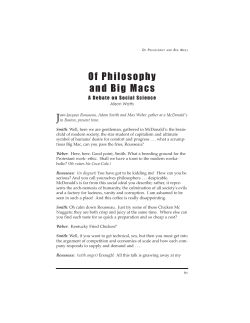 Of Philosophy and Big Macs