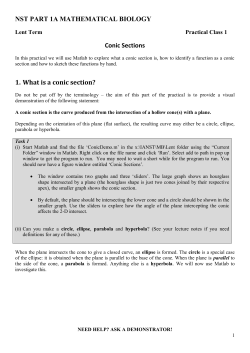 NST PART 1A MATHEMATICAL BIOLOGY Conic Sections 1. What is