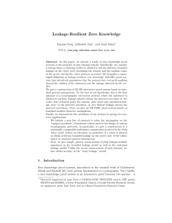Leakage-Resilient Zero Knowledge