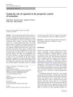 Testing the role of expansion in the prospective control of locomotion