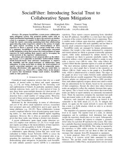 Introducing Social Trust to Collaborative Spam Mitigation