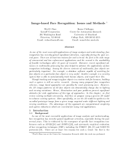 Image-based Face Recognition: Issues and Methods 1