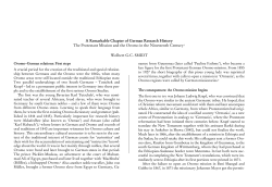 A Remarkable Chapter of German Research History The Protestant