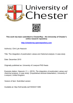The integration of postmodern values and rhetorical analysis: A case