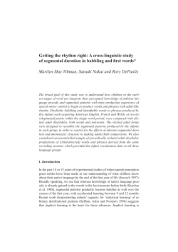 Getting the rhythm right: A cross-linguistic study