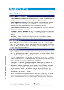 TEACHER`S NOTES Act 1 Scene 3