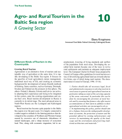 Agro- and Rural Tourism in the Baltic Sea region A Growing Sector
