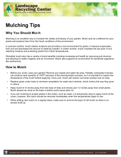 Mulching Tips/Benefits of Mulch