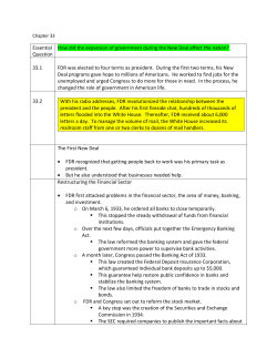 Essential Question How did the expansion of government during the