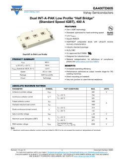 GA400TD60S Dual INT-A-PAK Low Profile &ldquo;Half Bridge&rdquo; (Standard
