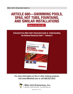 article 680&mdash;swimming pools, spas, hot tubs, fountains