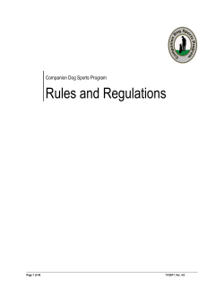 CDSP Rules and - Companion Dog Sports Program