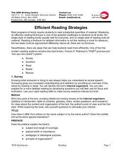 Efficient Reading Strategies