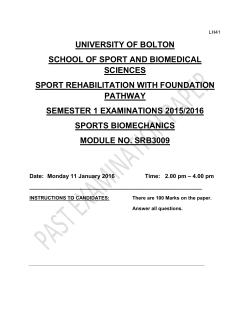 Semester 1, 2015/16 - University of Bolton