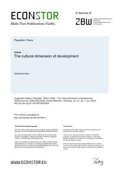 The cultural dimension of development