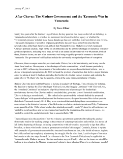 After Chavez: The Maduro Government and the `Economic War in
