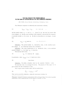 The Relation of the Period Modulo m to the Rank of Apparition of m