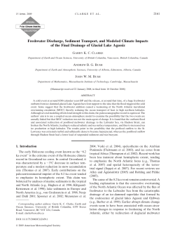 Freshwater Discharge, Sediment Transport, and Modeled Climate