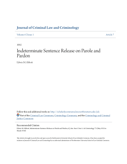 Indeterminate Sentence Release on Parole and Pardon