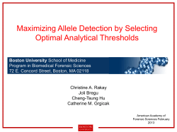 Maximizing Allele Detection by Selecting Optimal Analytical