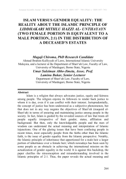 islam versus gender equality - European Scientific Journal