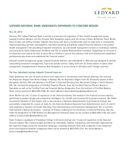 Ledyard National Bank Announces Expansion to Concord Region