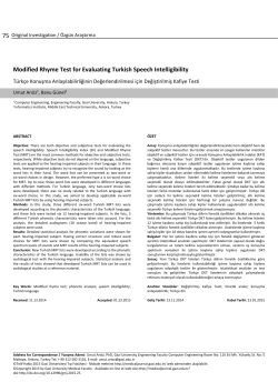 Modified Rhyme Test for Evaluating Turkish Speech Intelligibility