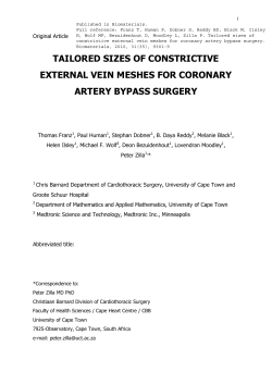 tailored sizes of constrictive external vein meshes for coronary