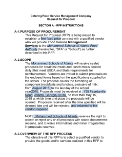 A-1.PURPOSE OF PROCUREMENT This Request for Proposal