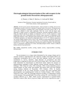 Electrophysiological characterization of the cold receptors in the