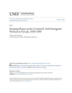 Keeping House on the Comstock: Irish Immigrant Women in Nevada
