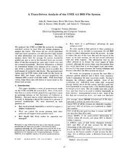A Trace-Driven Analysis of the UNIX 4.2 BSD