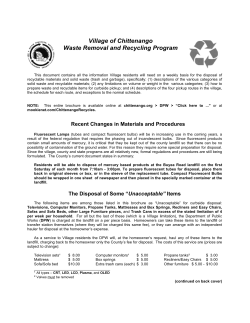 Village of Chittenango Waste Removal and Recycling Program