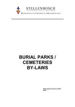 Burial Parks and cemetries - Stellenbosch Municipality