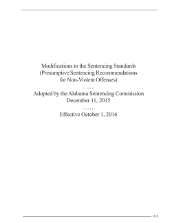 Alabama 2016 Proposed Sentencing Modifications