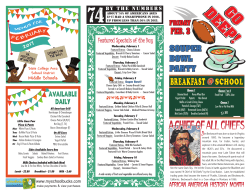 Middle School Menu for February - State College Area School District