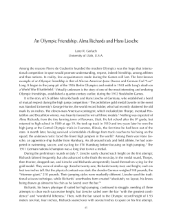 An Olympic Friendship: Alma Richards and Hans Liesche