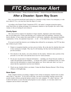 After a Disaster: Spam May Scam