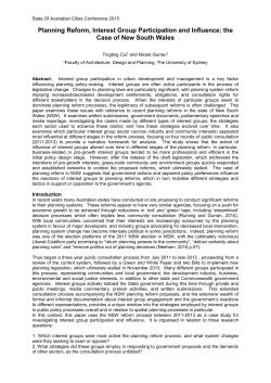 Planning Reform, Interest Group Participation and Influence