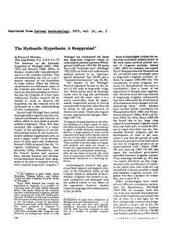 The Hydraulic Hypothesis