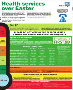 Health services over Easter