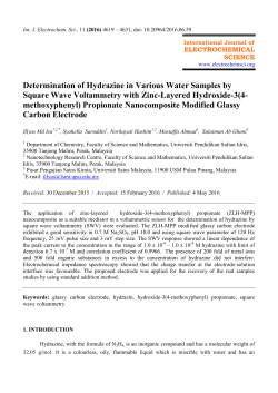 Determination of Hydrazine in Various Water Samples by Square
