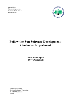 Follow-the-Sun Software Development: Controlled Experiment