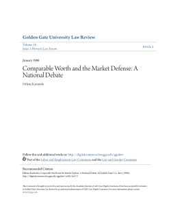 Comparable Worth and the Market Defense: A National Debate